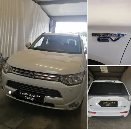 Mitsubishi Outlander PHEV in the workshop for EV battery management